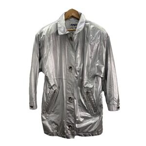 Vintage 80's Pizazz Adorable Junior Women's Silver Y2K‎ Jacket Size Small